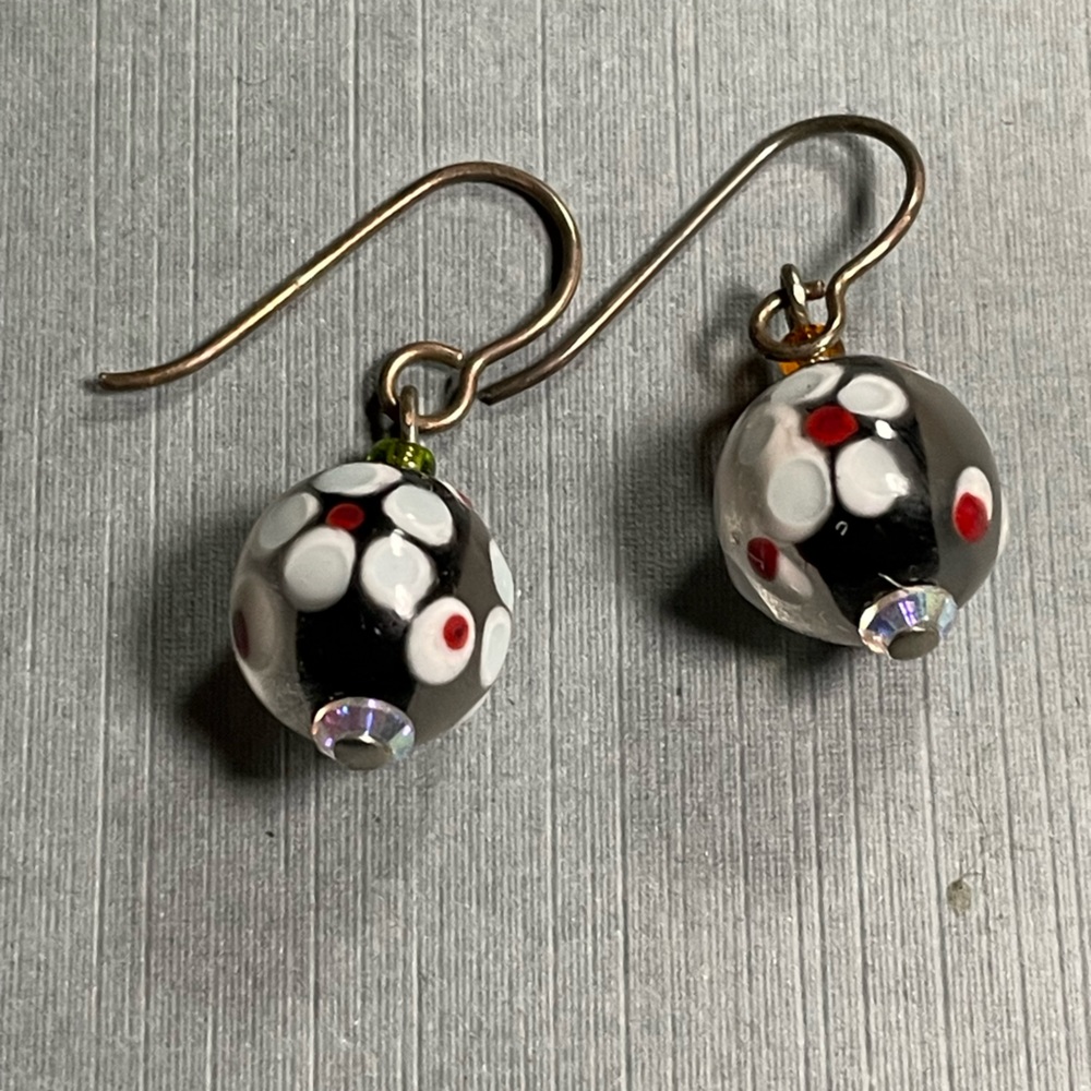 Glass flower earrings